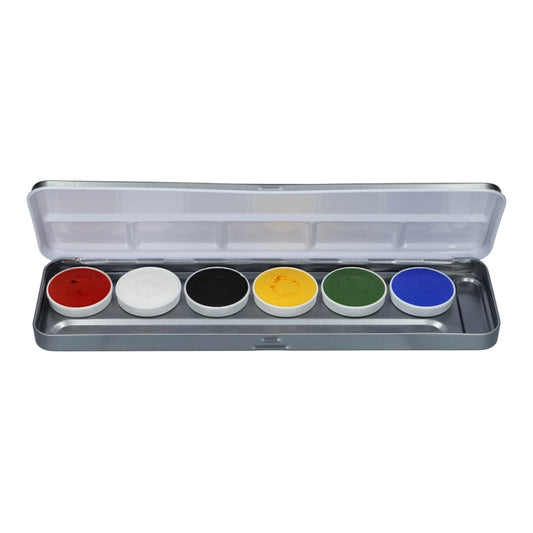 Aqua Face- and Bodypaint palette 6 BRIGHT COLOURS