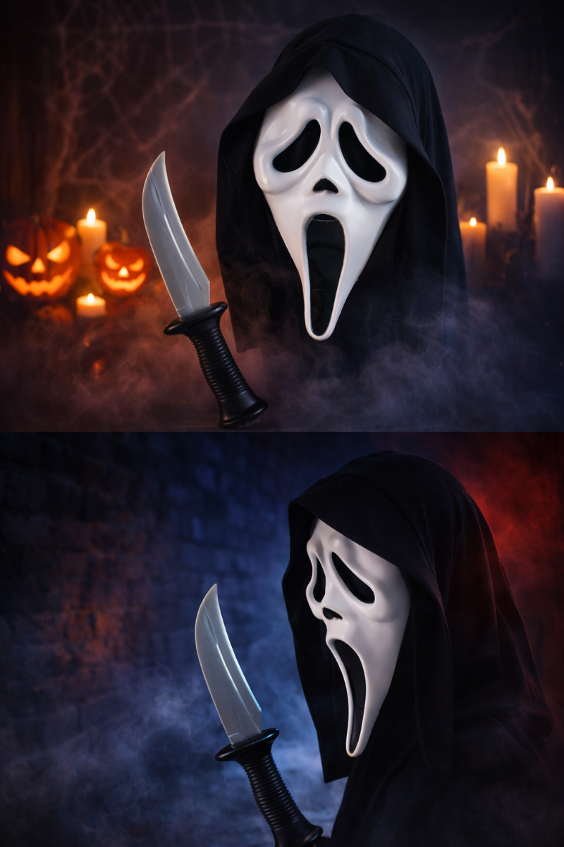 Ghost Face Masker met Capuchon & Mes Officiele Licentie