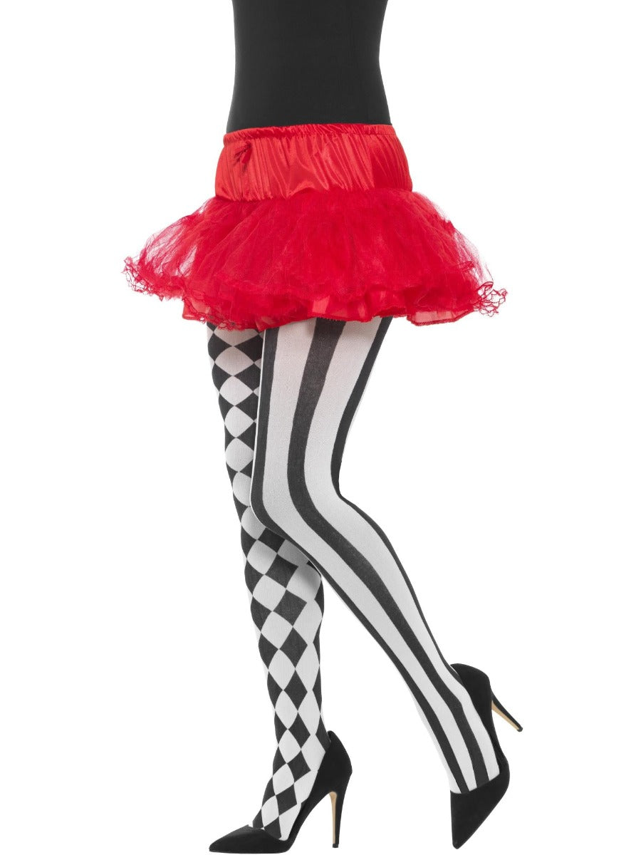 Harlequin Panty's wit zwart