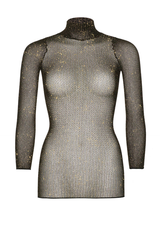Lurex Sleeved Fishnet Dress