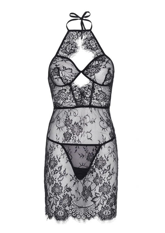Dress with Scalloped Lace and String