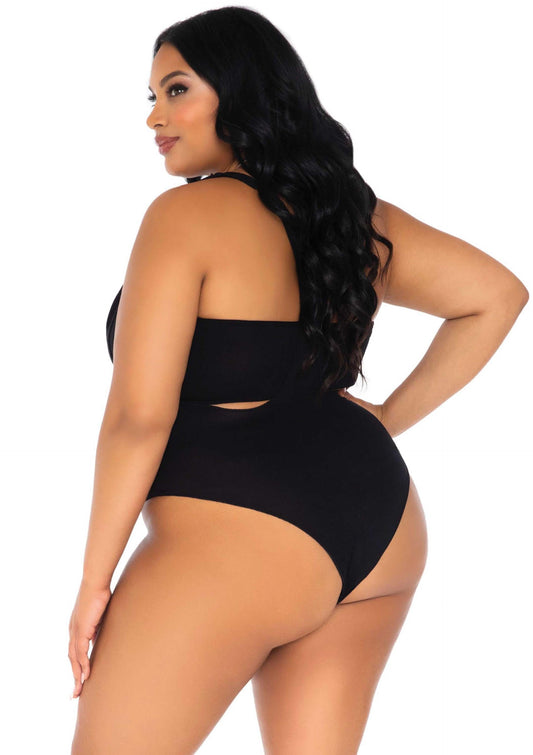 Plus Opaque Bandeau and Suspender Bodysuit