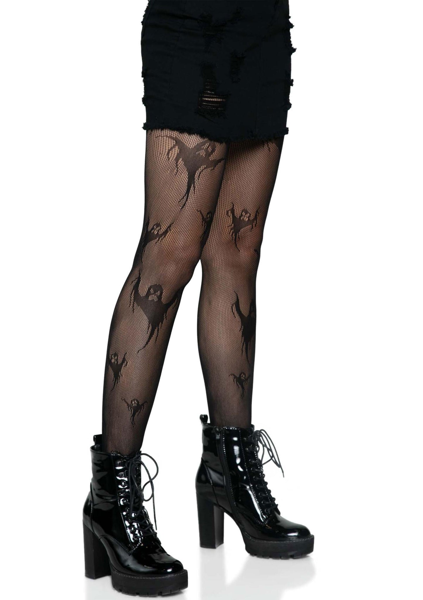 Spooky Ghost Fishnet Pantyhose