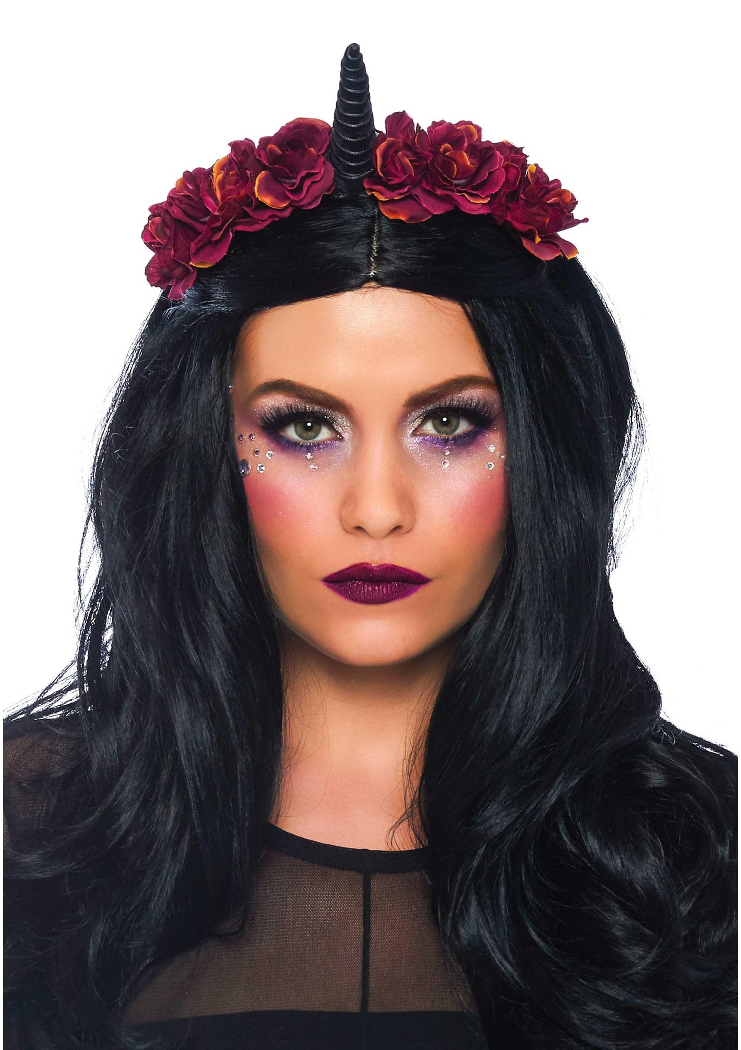 Dark Velvet Unicorn Flower Headband