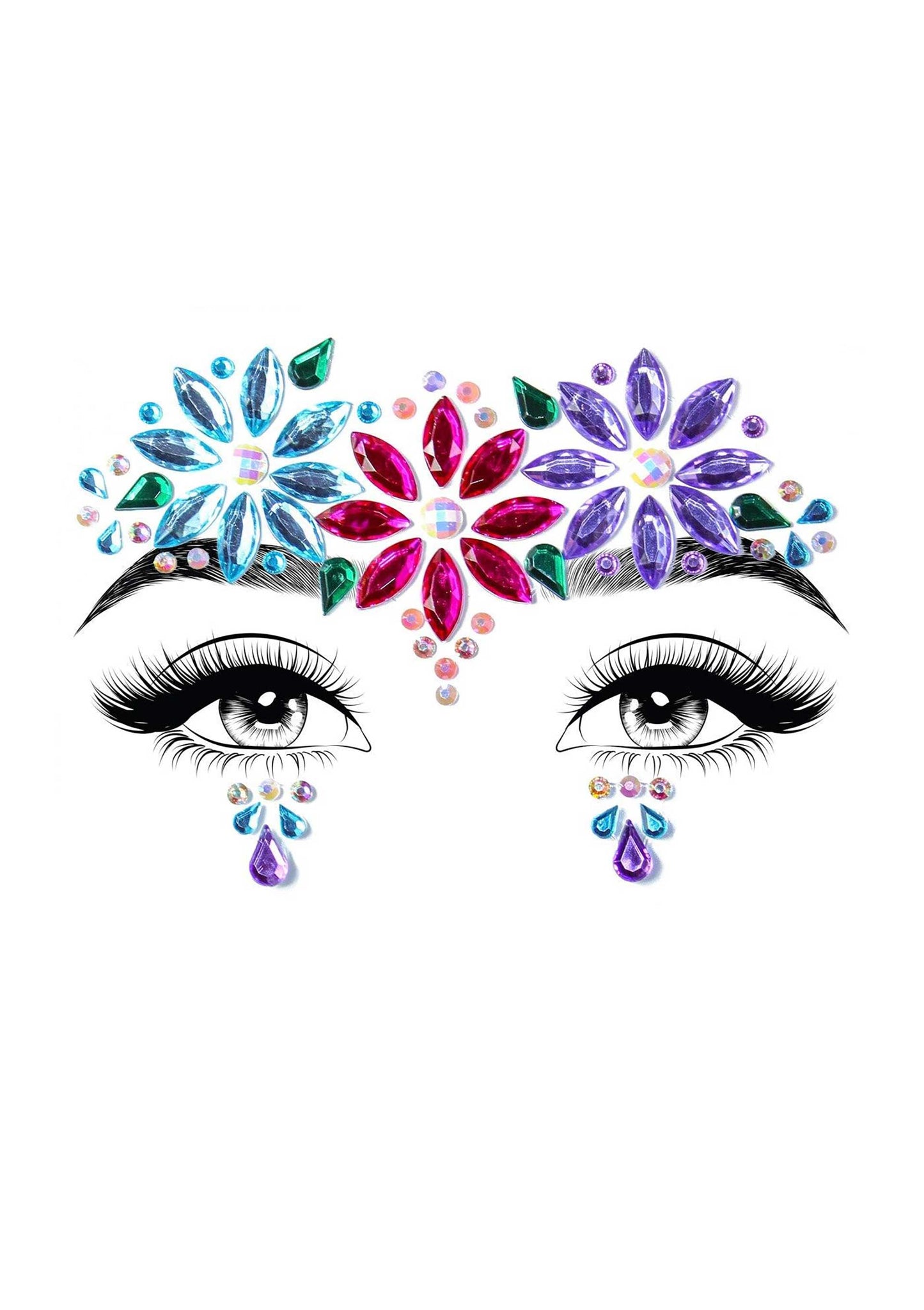 Dahlia Face Jewels Sticker