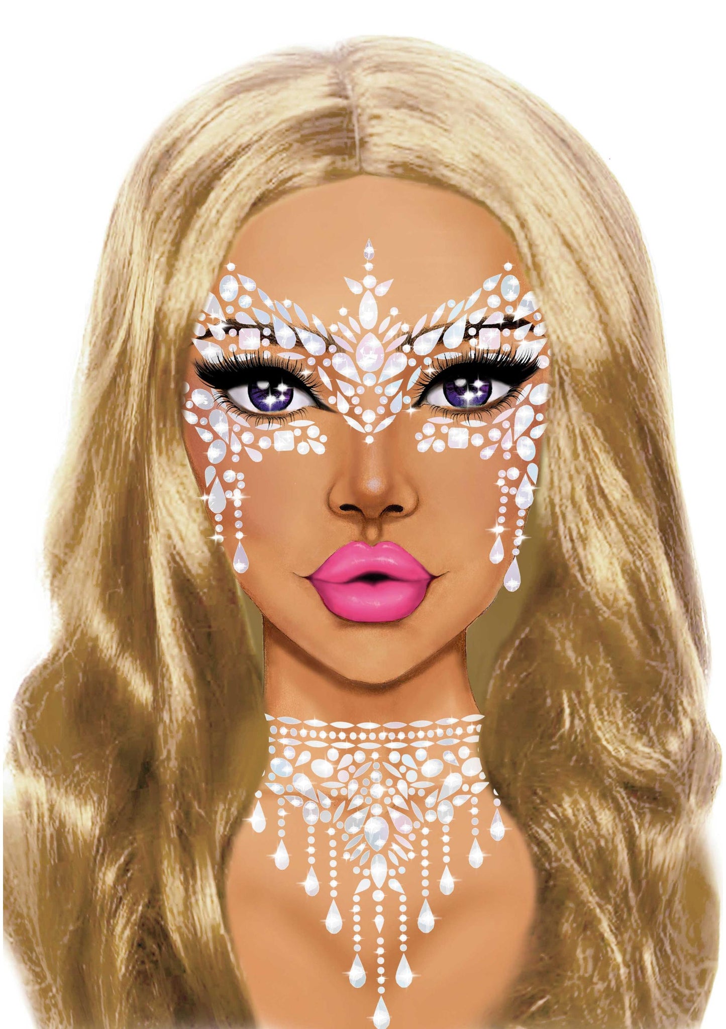 Masquerade Adhesive Face Jewels Sticker