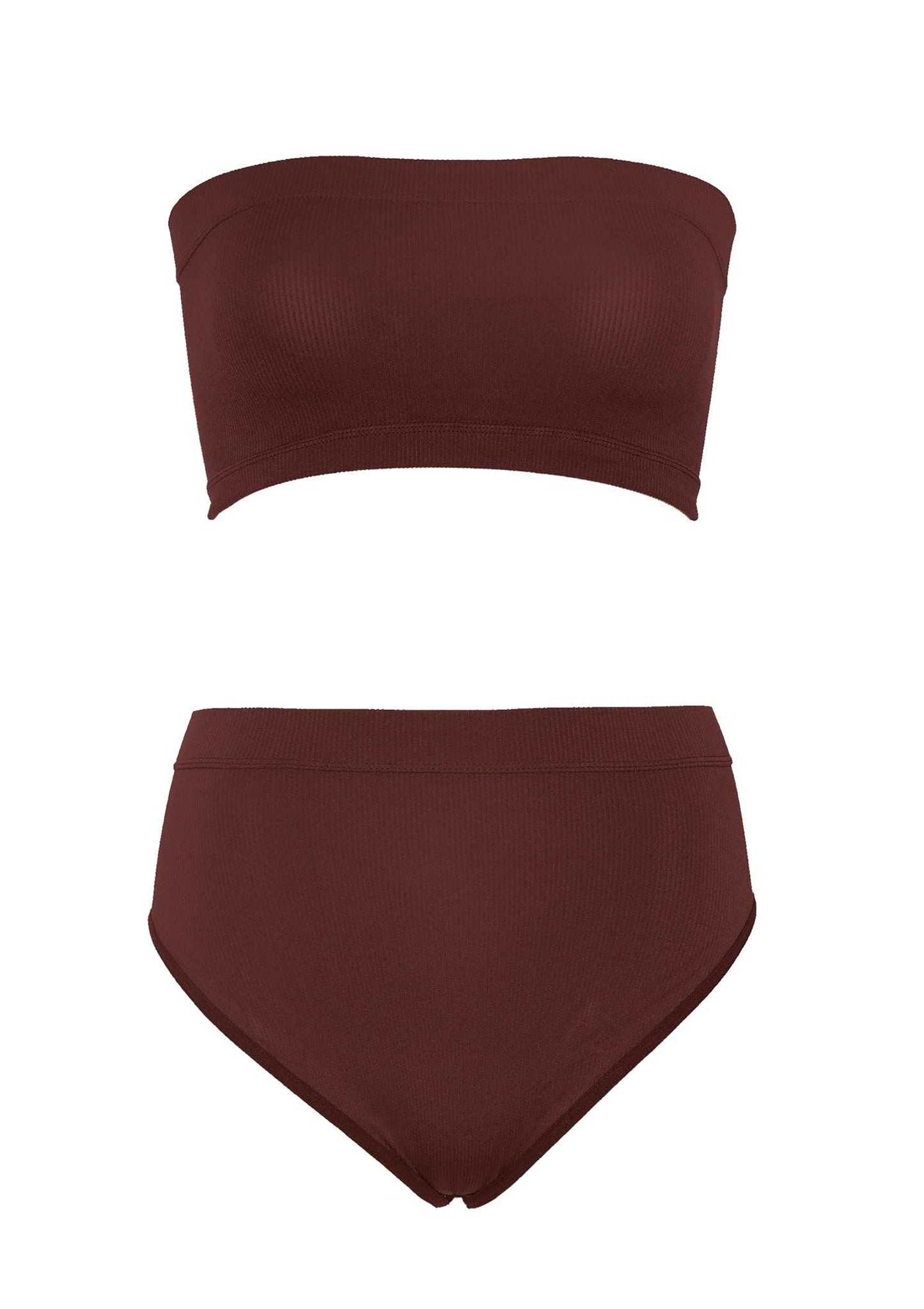 Seamless Bandeau Top and High Waist Brief