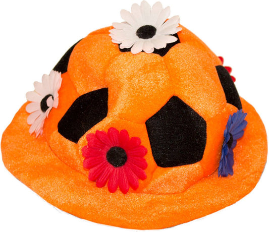 Oranje Hoed Met Bloemen