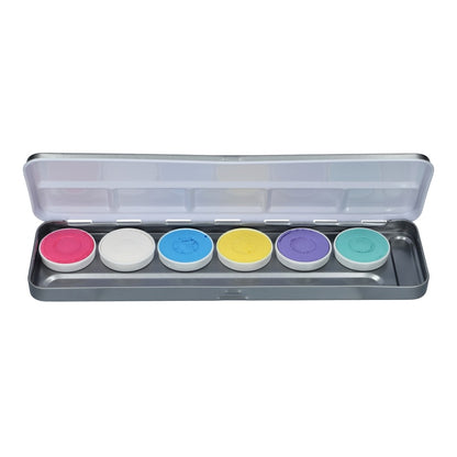 Aqua Face- and Bodypaint palette 6 PASTEL UNICORN colours