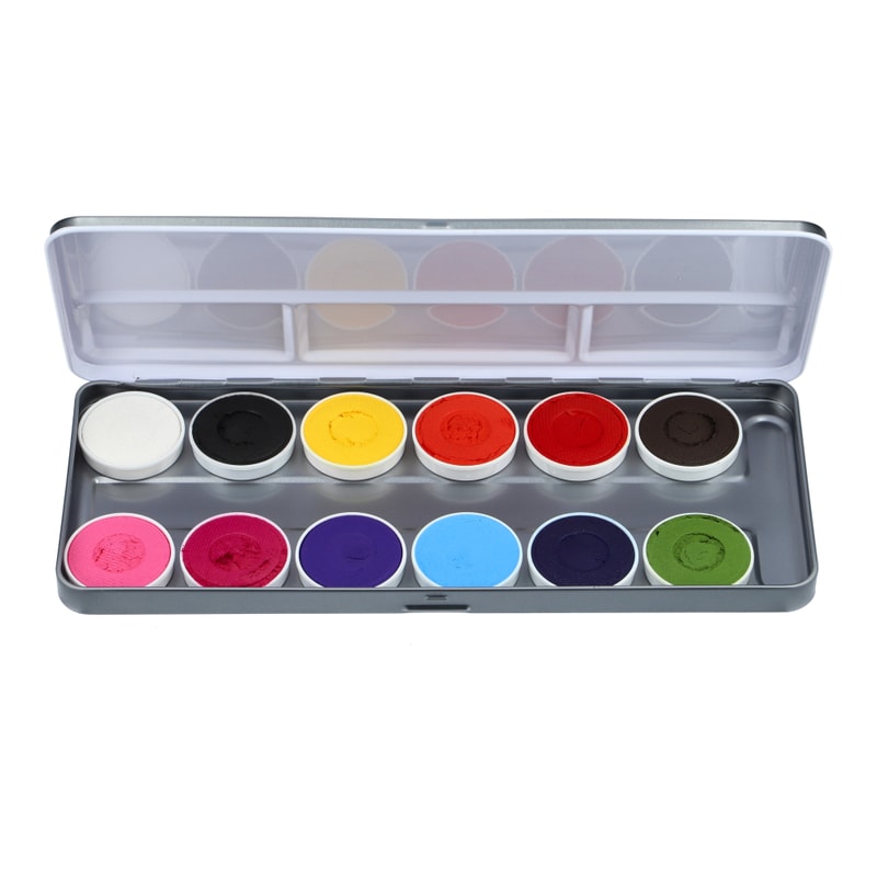 Aqua Face- and Bodypaint palette 12 colours SPARKLING FACES by Svetlana Keller