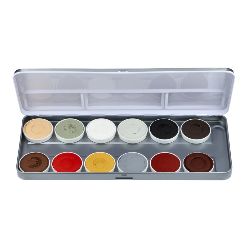 Aqua Face- and Bodypaint palette 12 colours FEARSOME FACES by Matteo Arfanotti