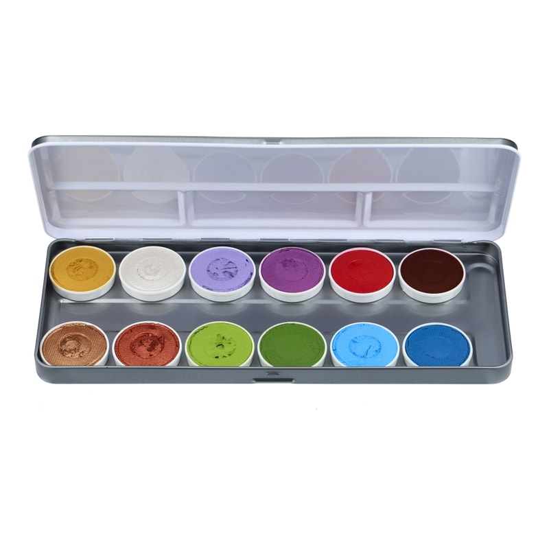 Aqua Face- and Bodypaint palette 12 colours FAIRY TALES & ANIMALS