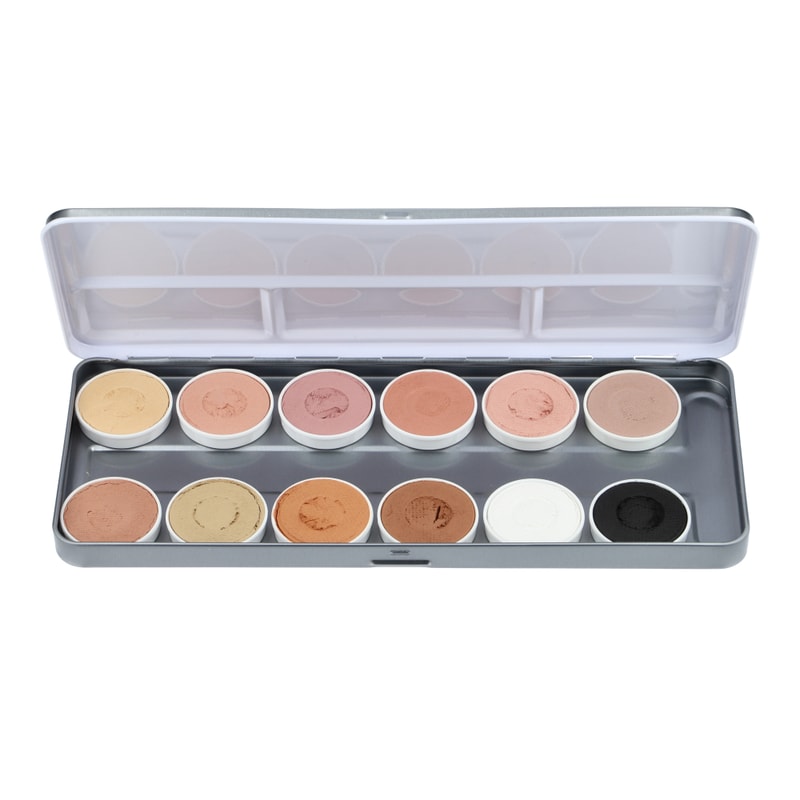 Aqua Face- and Bodypaint palette 12 colours SKIN TONE