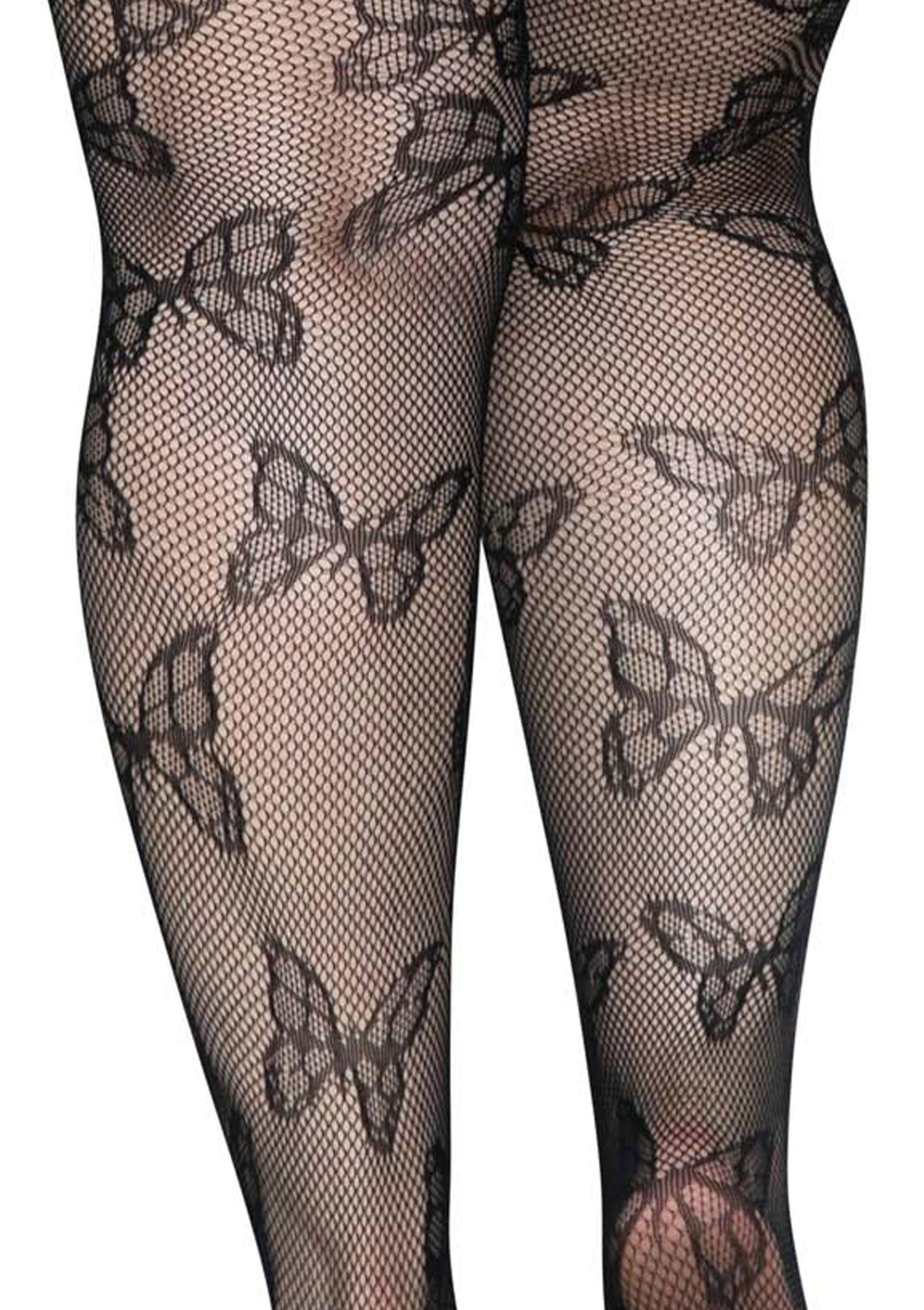 Plus Butterfly Net Tights