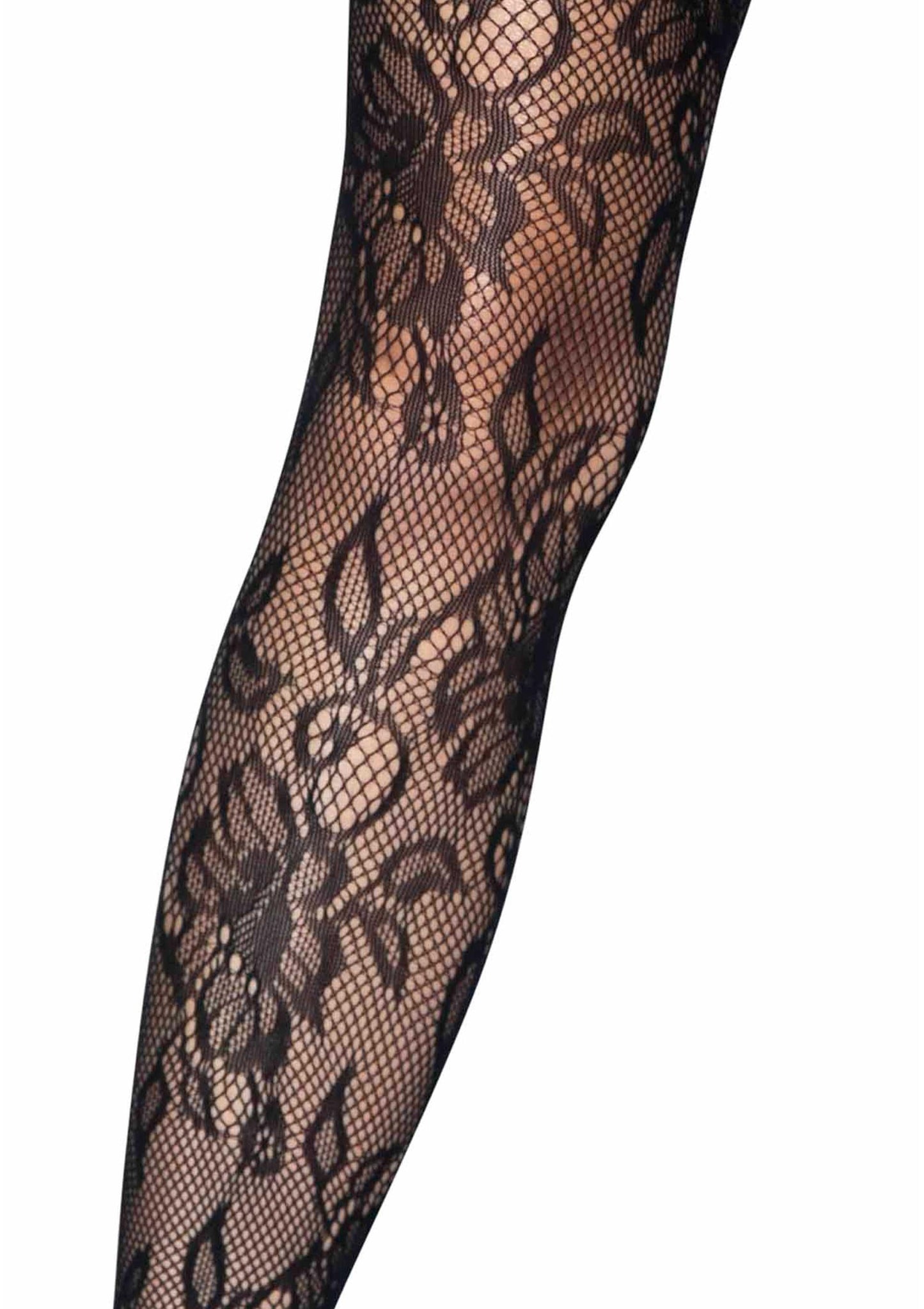 Lace Stockings with  Attached Garter Belt