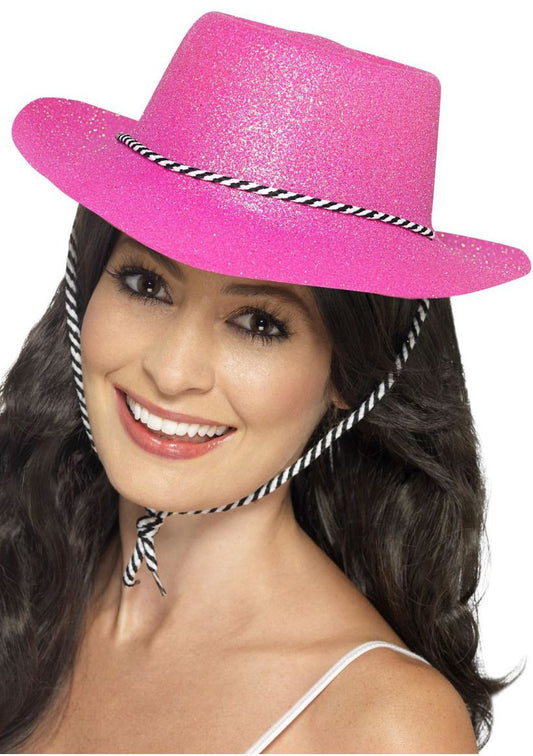 Roze Glitter Cowboy Hoed