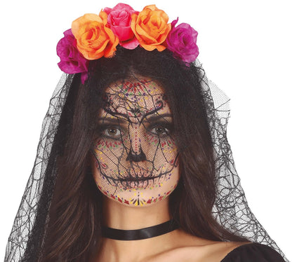 Bloemen Tiara met Sluier