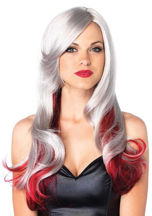 Allure Wig Grijs-Rood