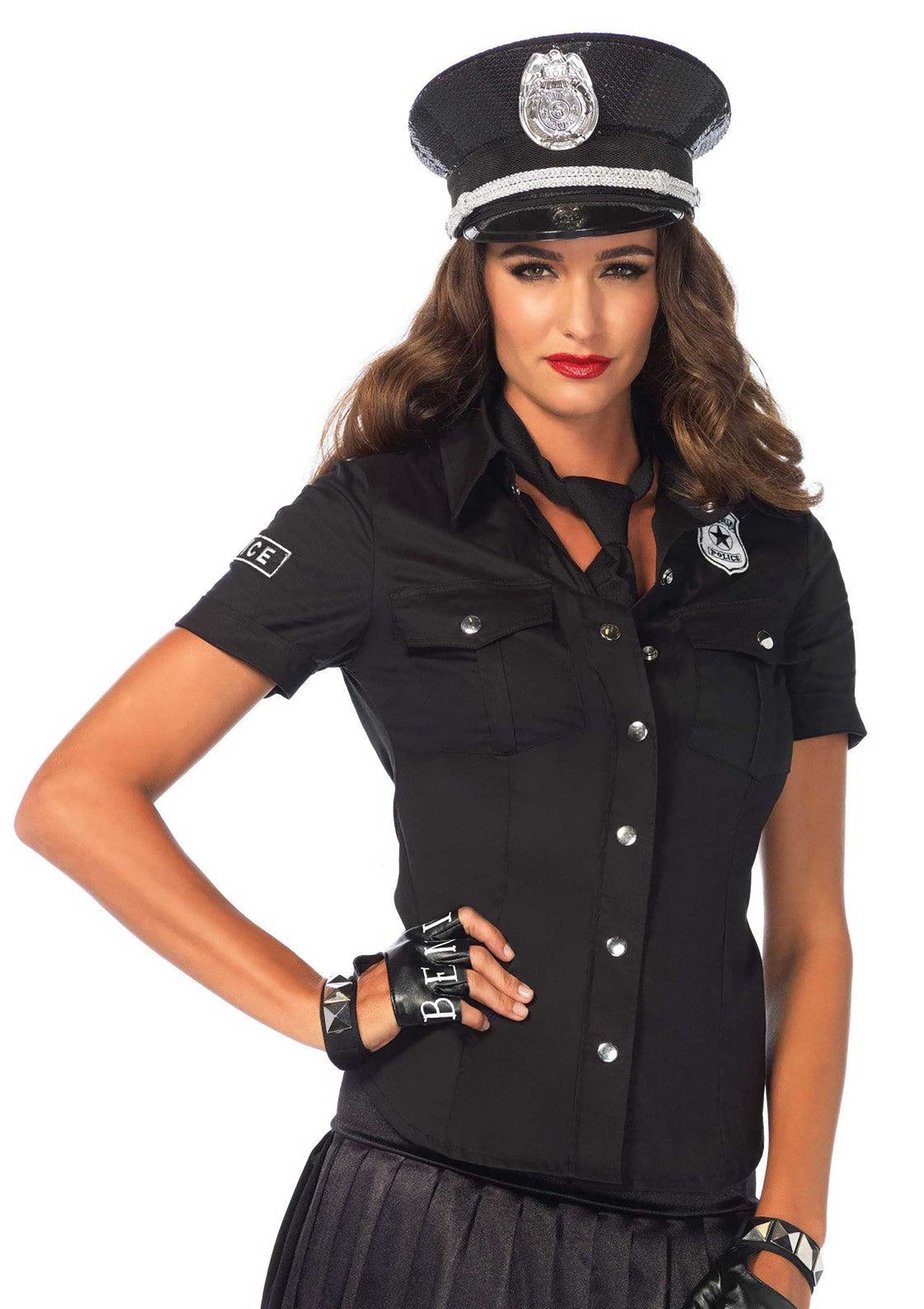 Police Shirt with Badge Accents and Tie
