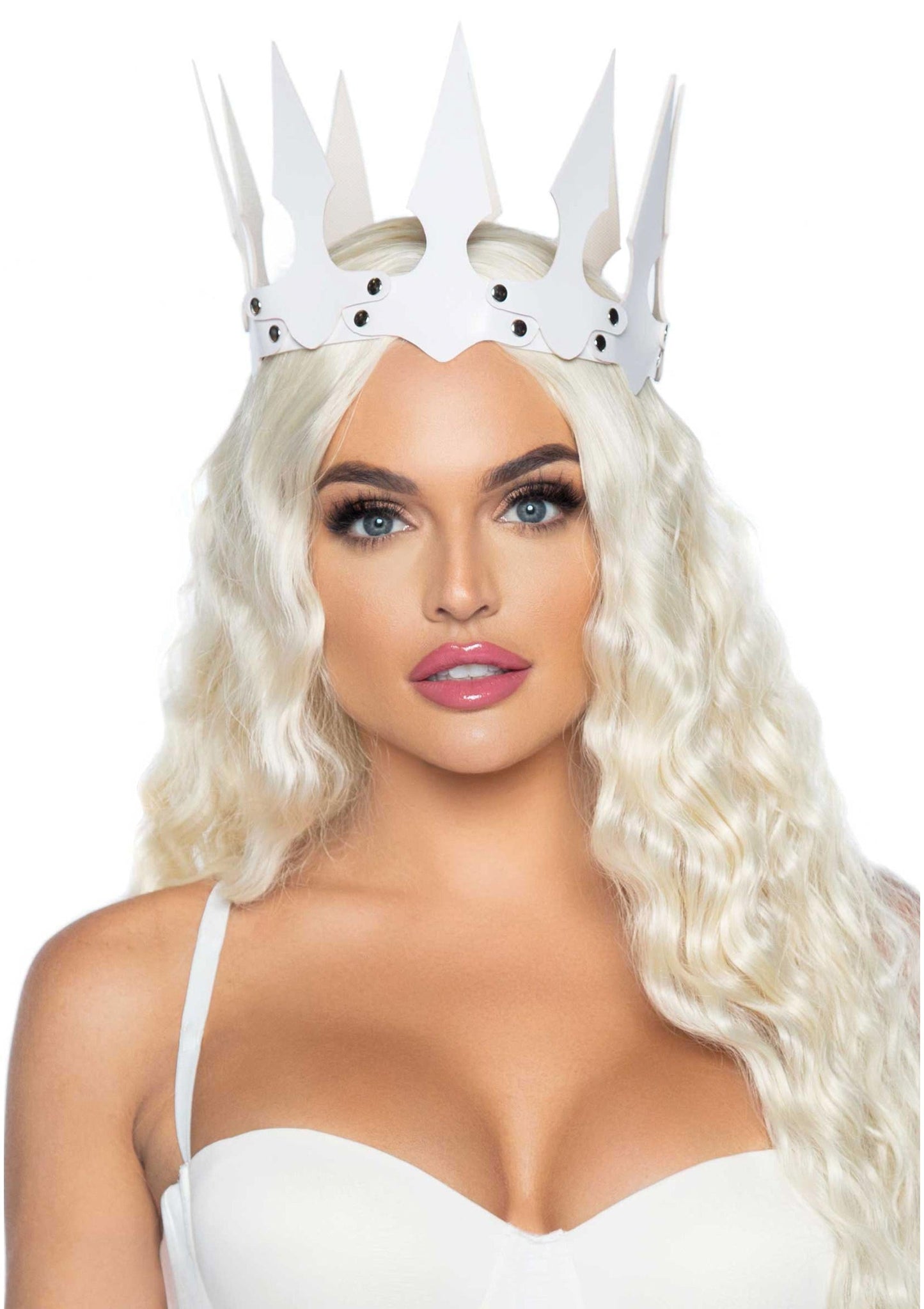Faux Leather Spiked Crown