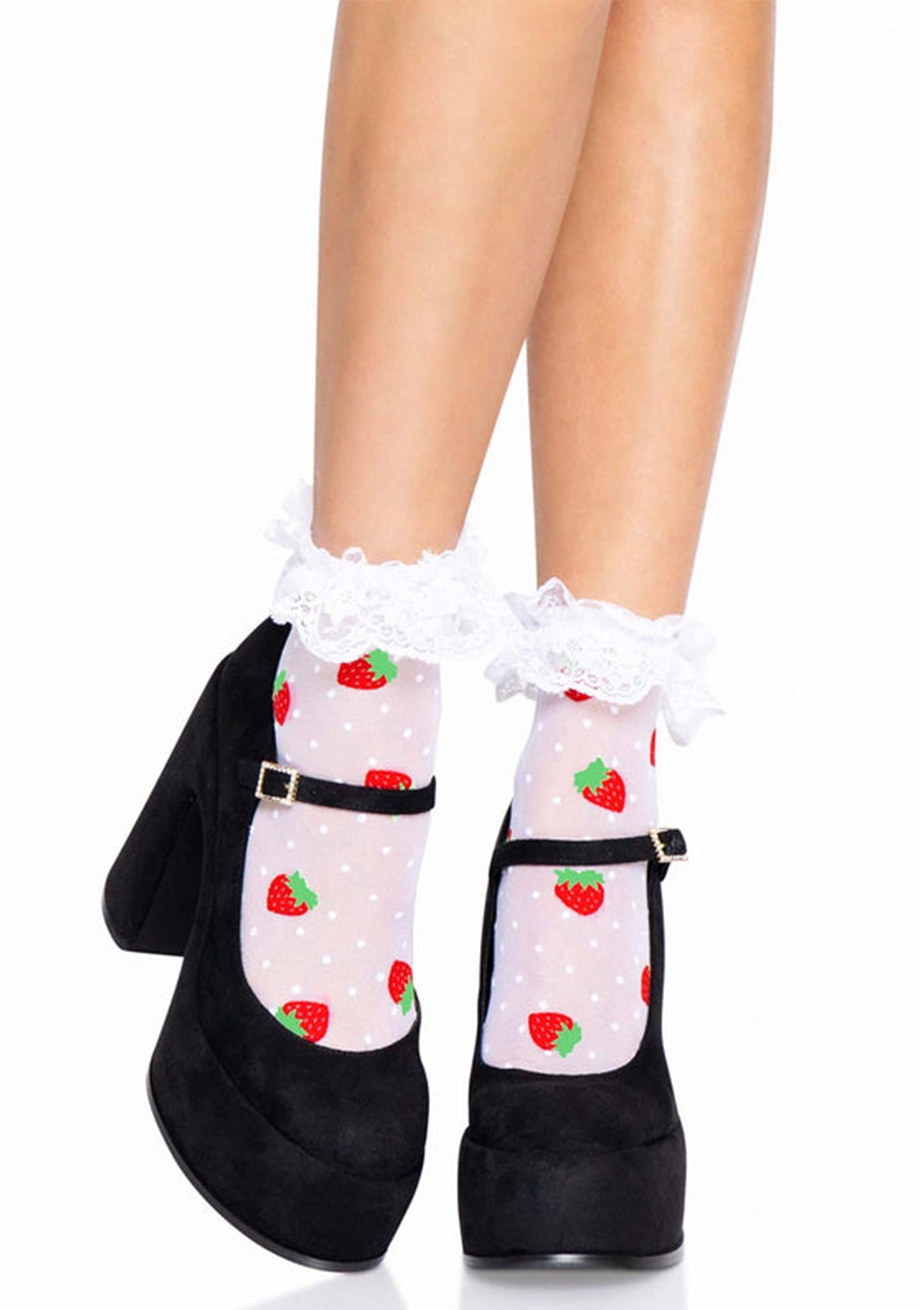 Strawberry Ruffle Top Anklets