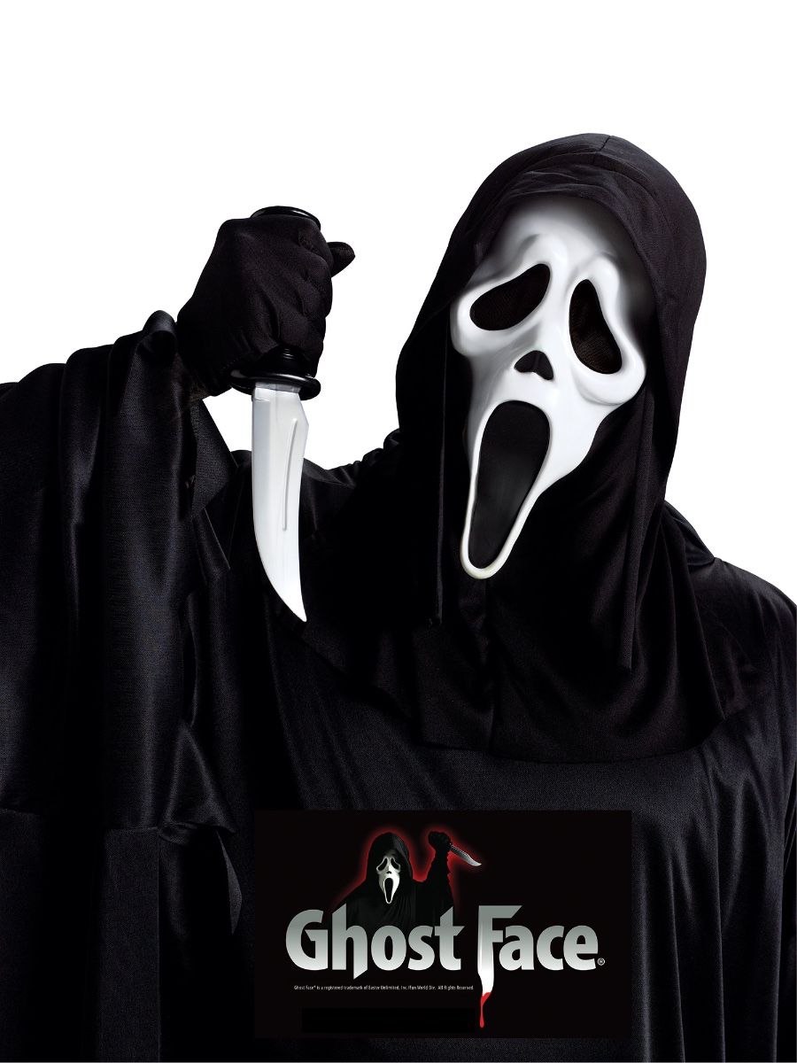 Ghost Face Masker met Capuchon & Mes Officiele Licentie