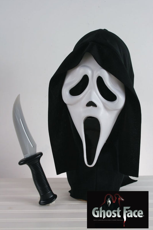 Ghost Face Masker met Capuchon & Mes Officiele Licentie