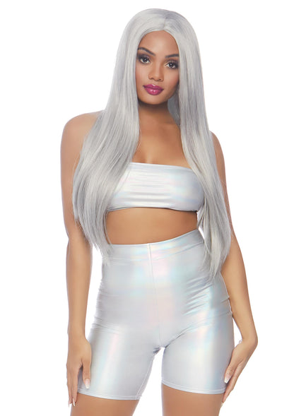 Holographic Bandeau and Bike Shorts