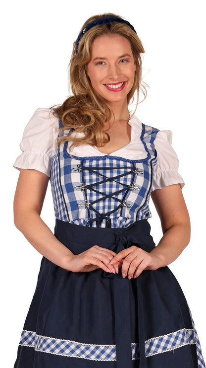 Dirndljurk Edelweiss blauw