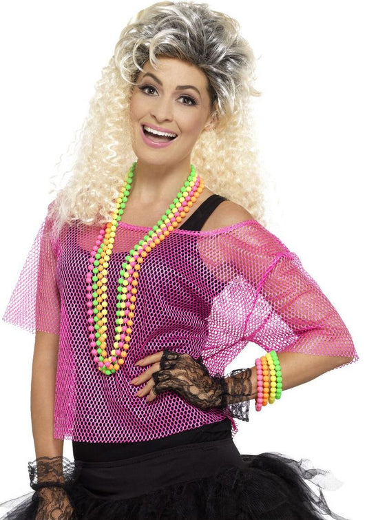 Neon Visnet Top Roze