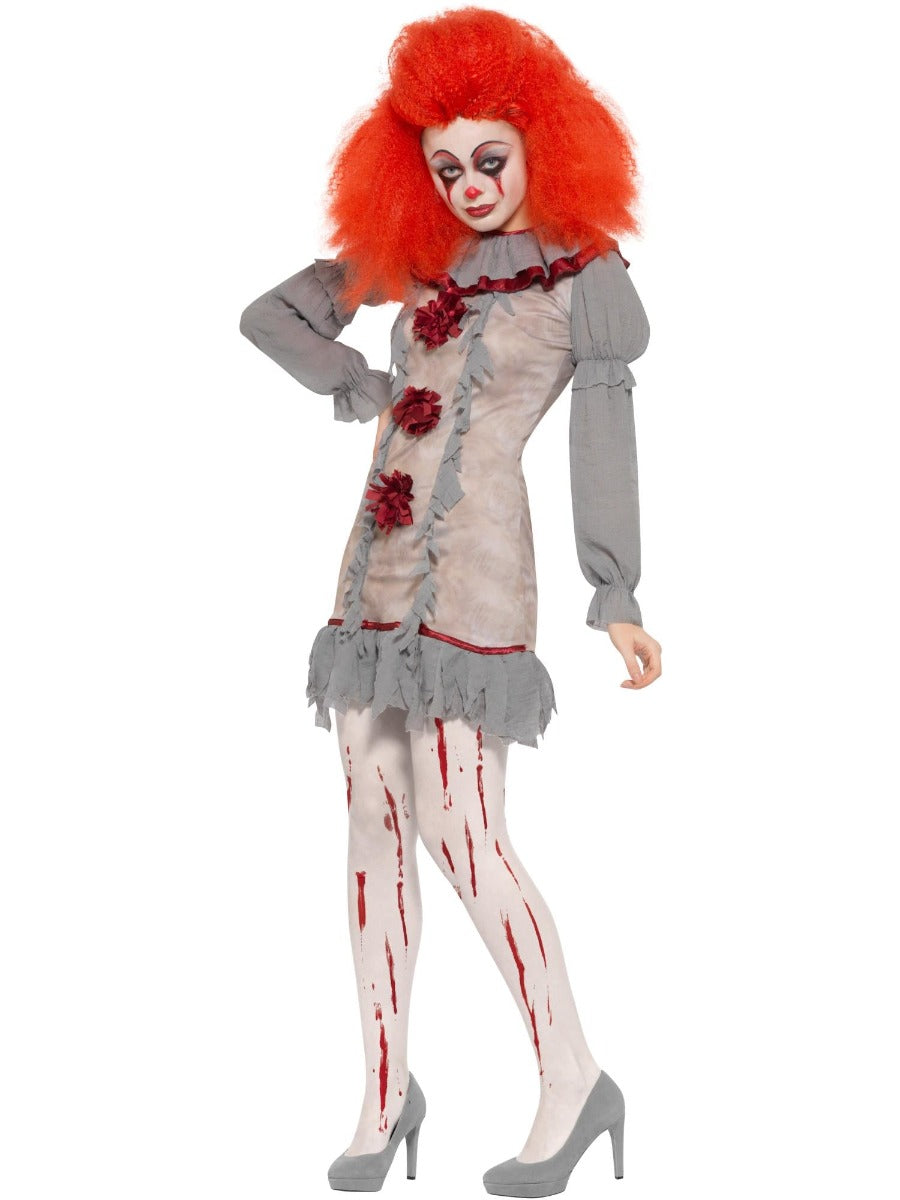 Vintage Clown Lady Costume Grey & Red
