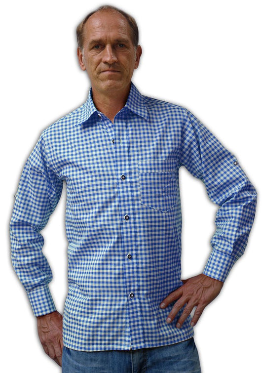 Blauw Geruite Blouse