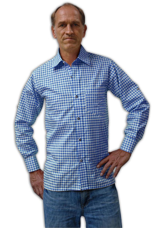 Blauw Geruite Blouse