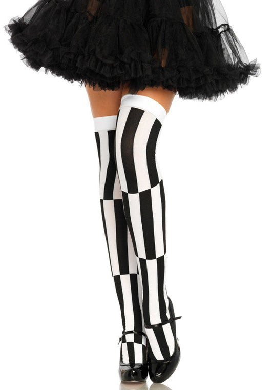 Woven illusion thigh high