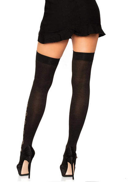 Rosette Panel Thigh Highs