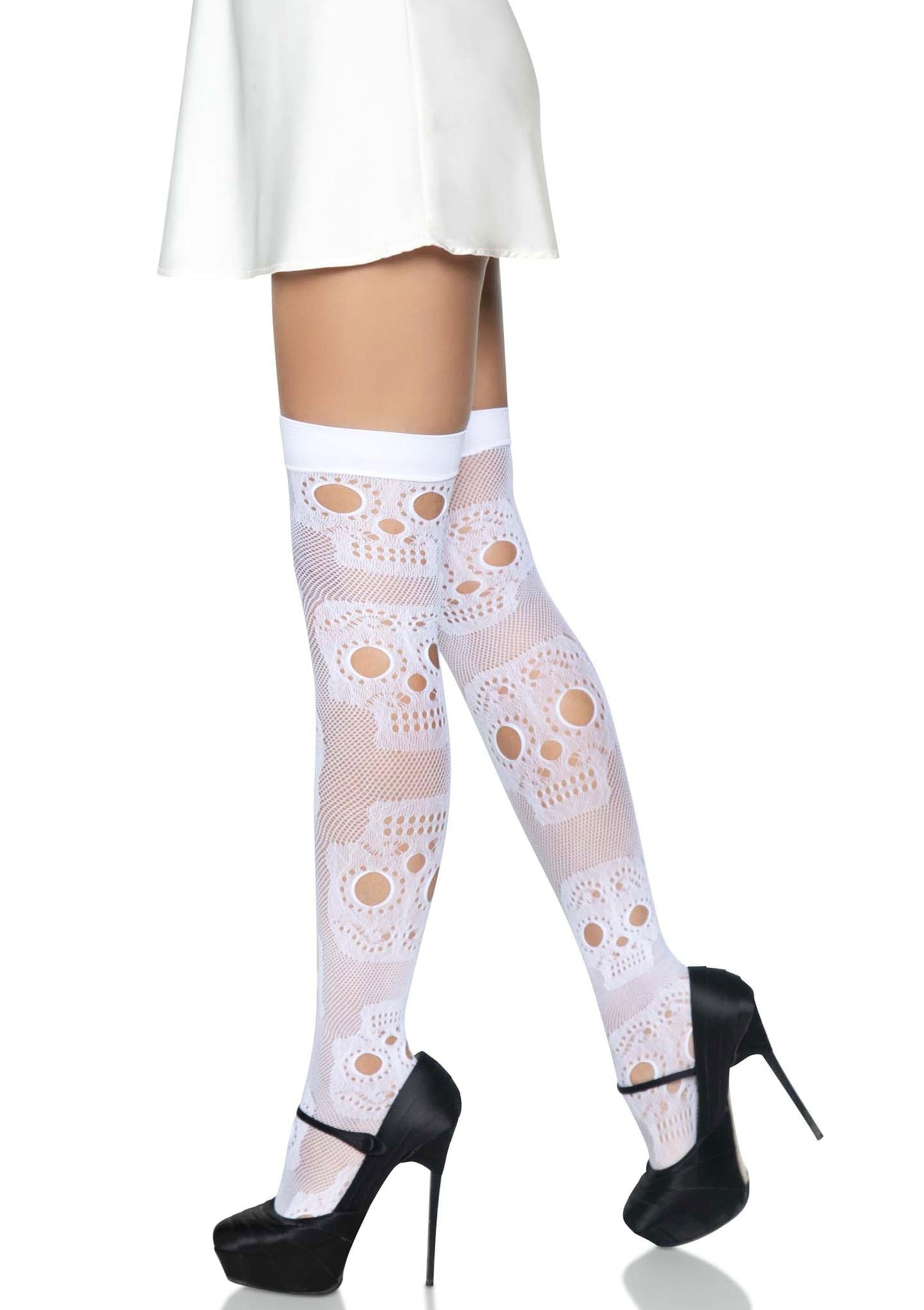 Sugar Skull Net Thigh Highs