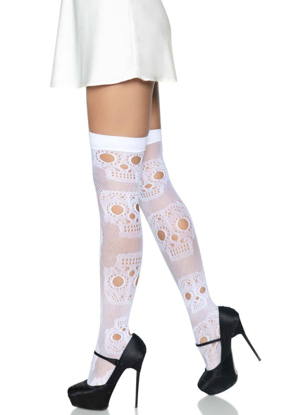 Sugar Skull Net Thigh Highs