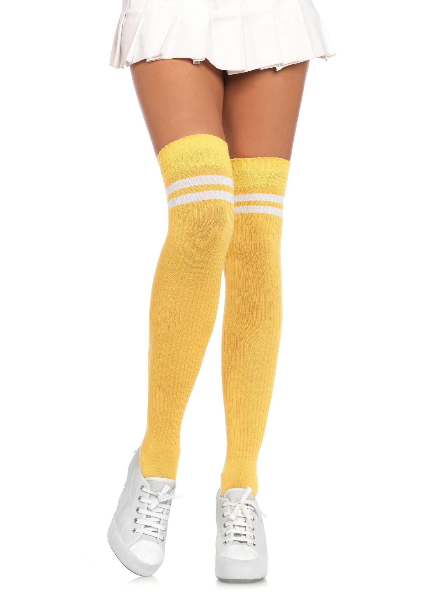 Ribbed Athletic Thigh Highs