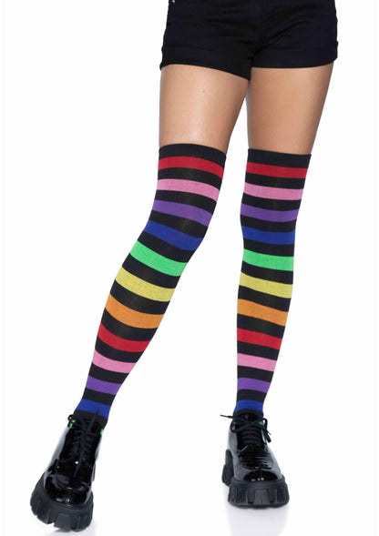 Rainbow Thigh High Socks