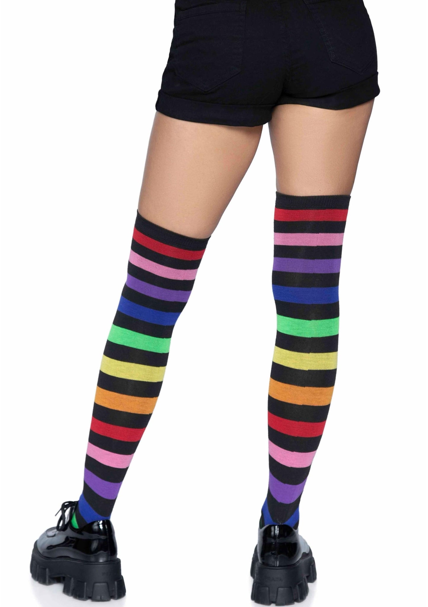Rainbow Thigh High Socks