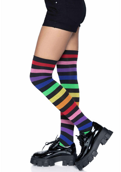 Rainbow Thigh High Socks
