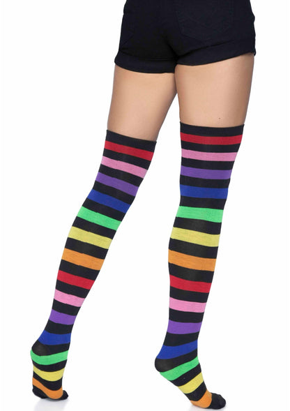Rainbow Thigh High Socks