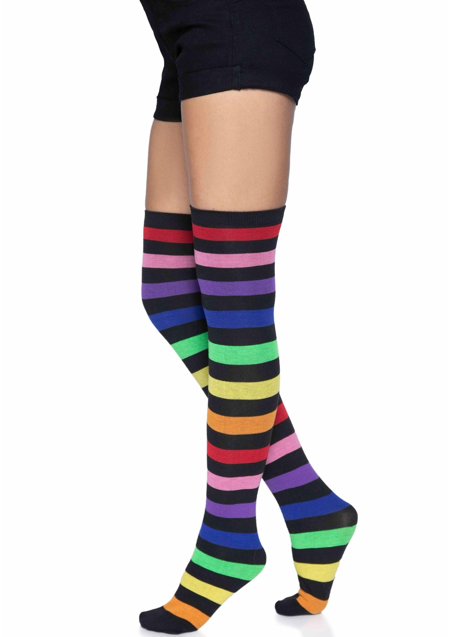 Rainbow Thigh High Socks