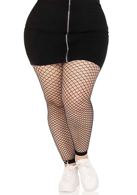 Plus Industrial Net Footless Tights