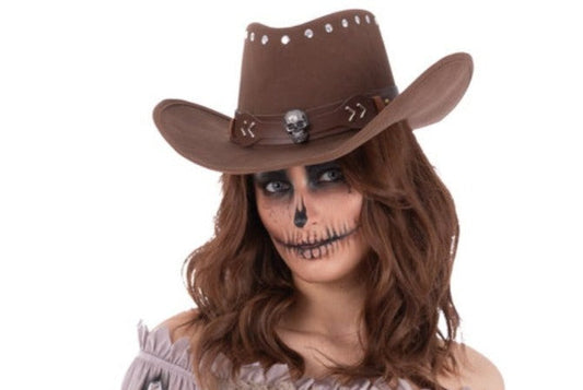 Adults Skeleton Outlaw Cowboy Hat
