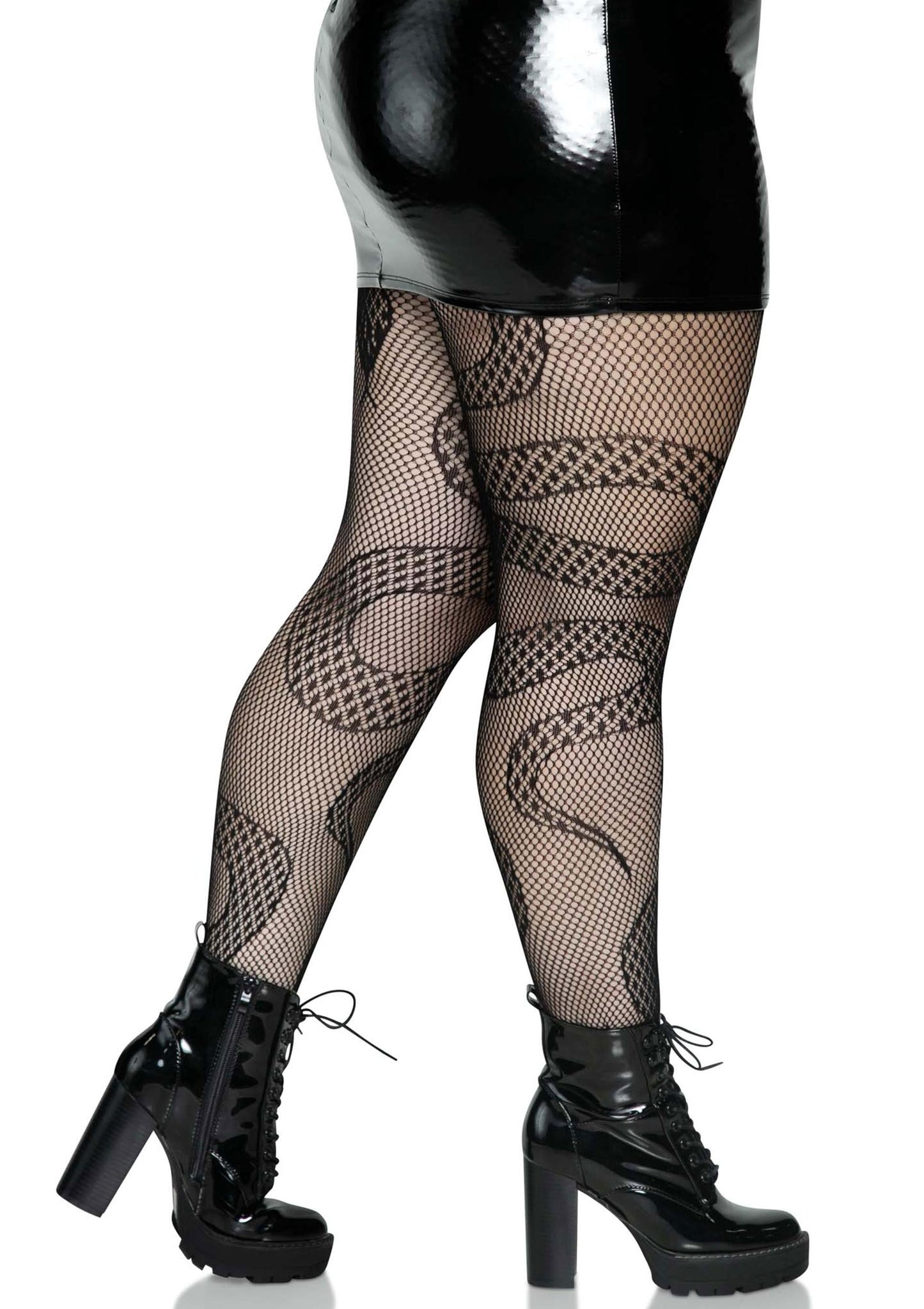 Plus Snake Net Pantyhose