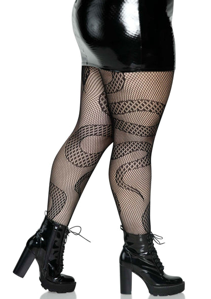 Plus Snake Net Pantyhose
