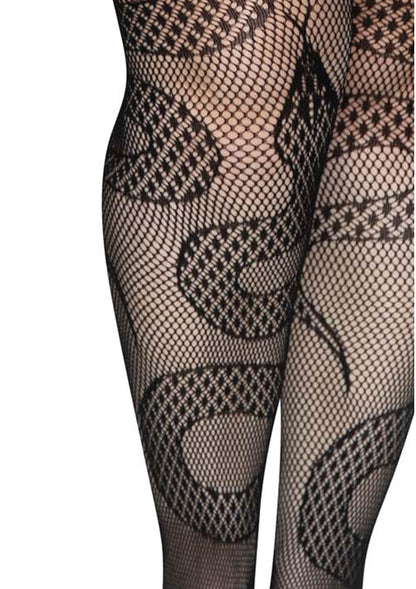 Plus Snake Net Pantyhose