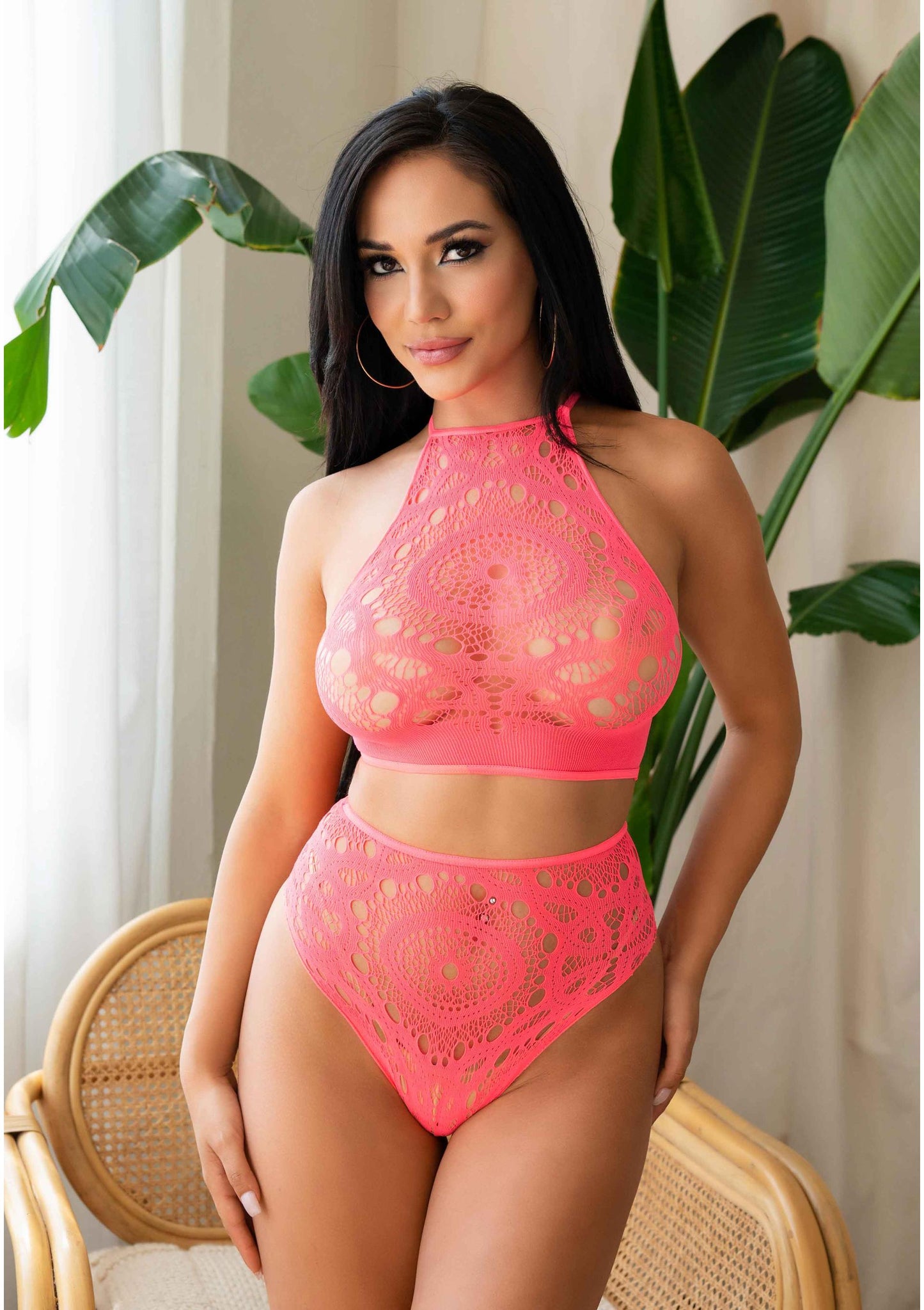 Halter Crop Top and High Waist Thong