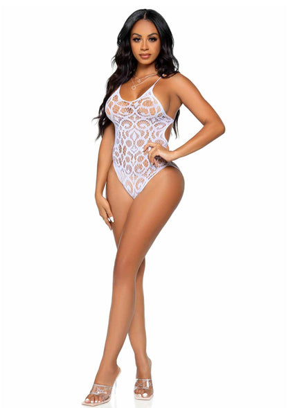 Seamless Lace Teddy with Strappy Back